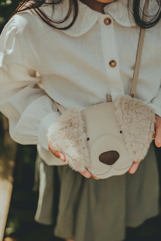 Детская кожаная сумочка Donsje Britta Exclusive Purse Golden Retriever кожа белый 5002034