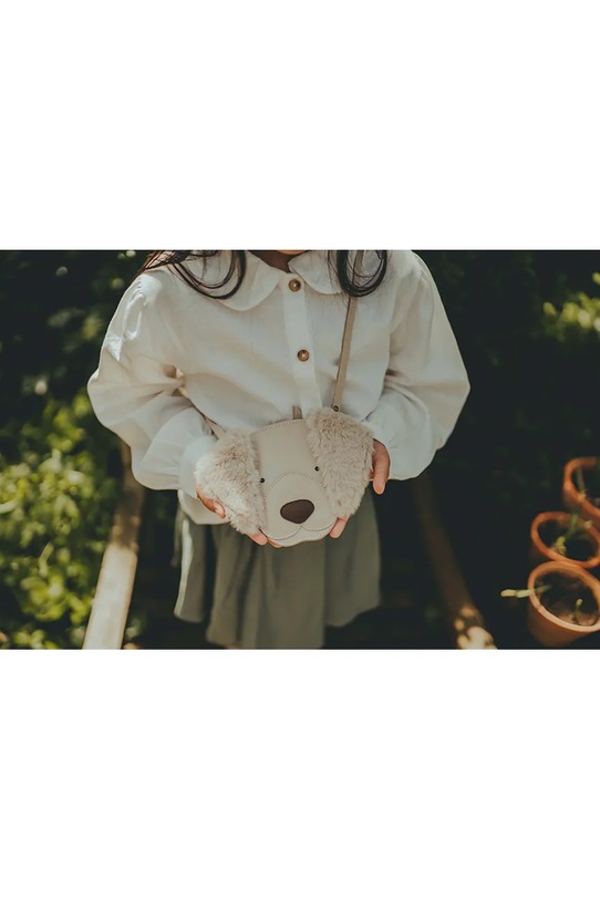 Детская кожаная сумочка Donsje Britta Exclusive Purse Golden Retriever 5002034 белый