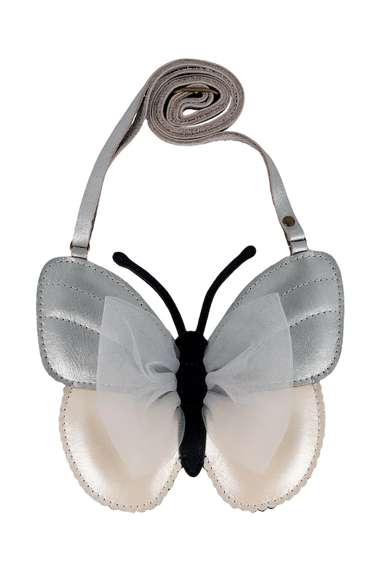 Девочка Детская кожаная сумочка Donsje Alja Purse Vlinder 5519203 серебрянный