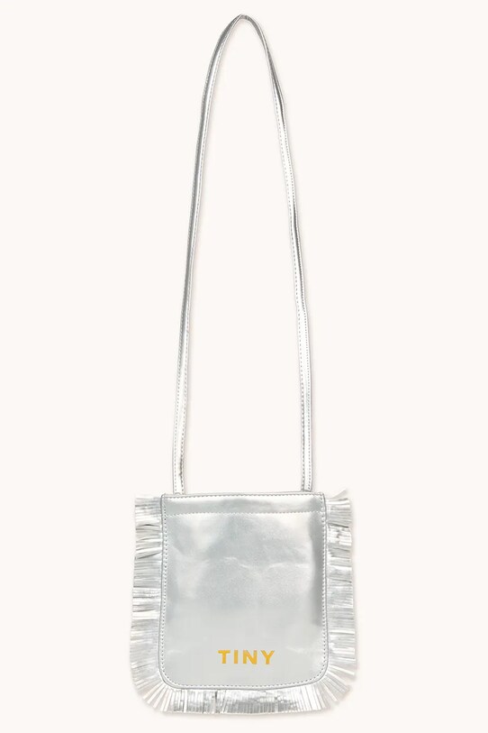 Tinycottons poseta fete FRINGES BAG SS25.387 argintiu SS25