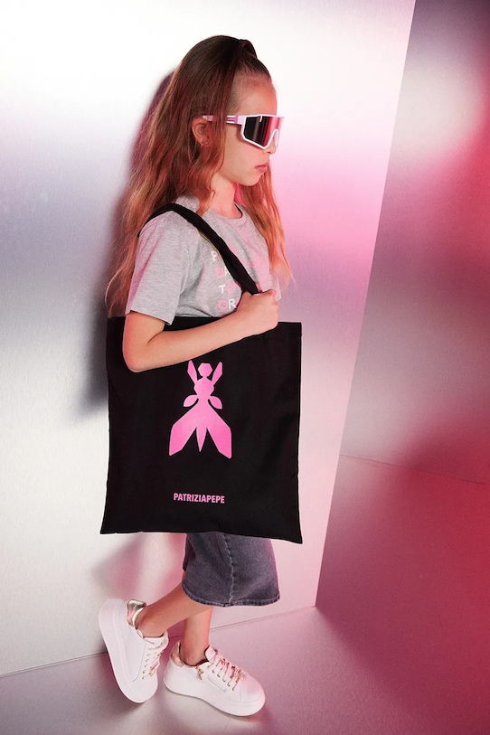 Dětská kabelka Patrizia Pepe K103 potisk černá 7B0014