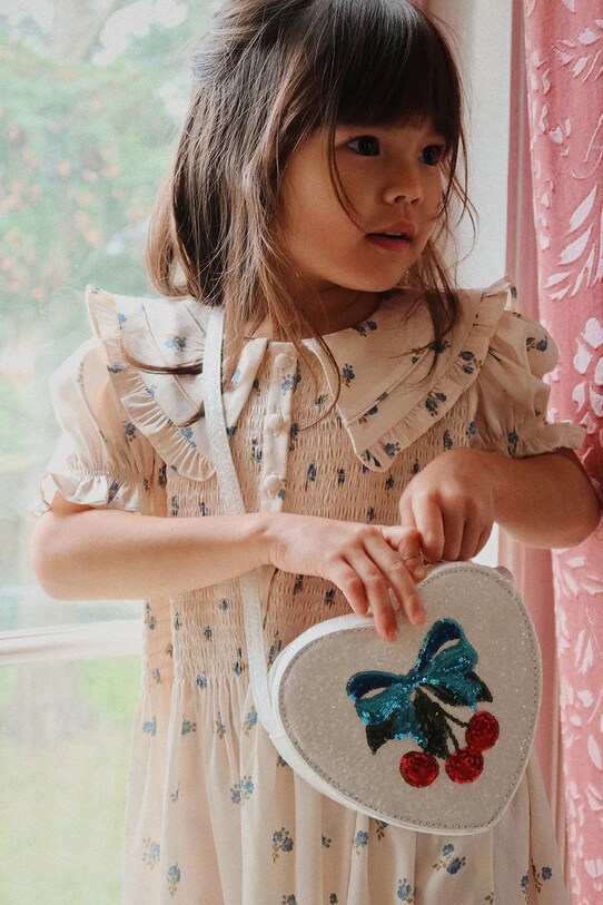 Konges Sløjd borsetta per bambini CELEBRATION TUT SHOULDER BAG applique bianco KS103579