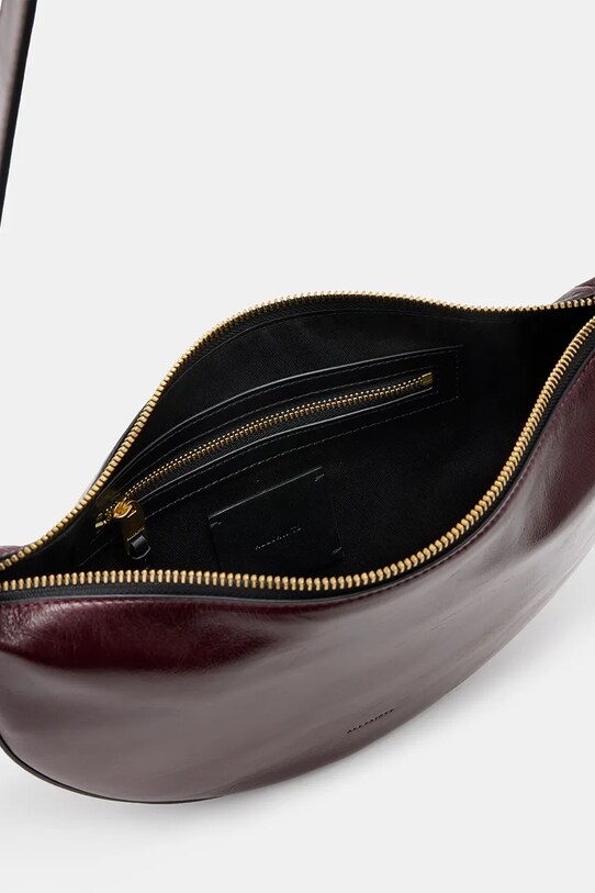 AllSaints poseta de piele HALF MOON burgundia W436XB