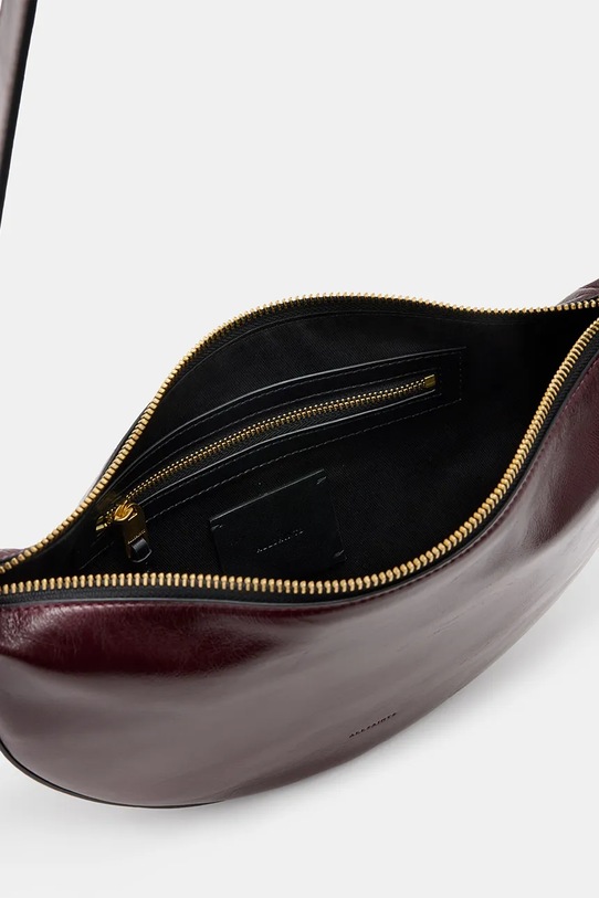 Шкіряна сумочка AllSaints HALF MOON бордо W436XB