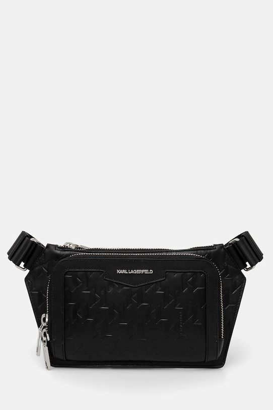 Kožená taštička Karl Lagerfeld K/LOOM přírodní kůže černá A1M30004