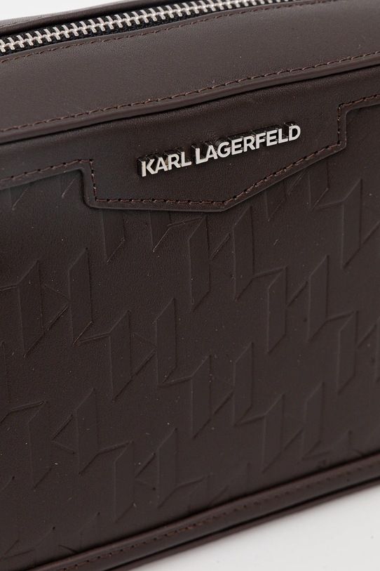 Кожена чанта през рамо Karl Lagerfeld K/LOOM кафяв A1M30067