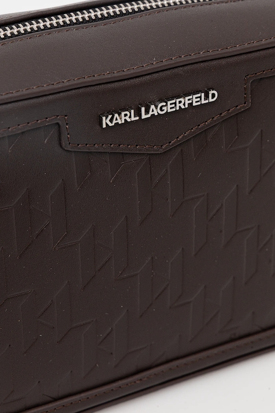 Кожена чанта през рамо Karl Lagerfeld K/LOOM кафяв A1M30067