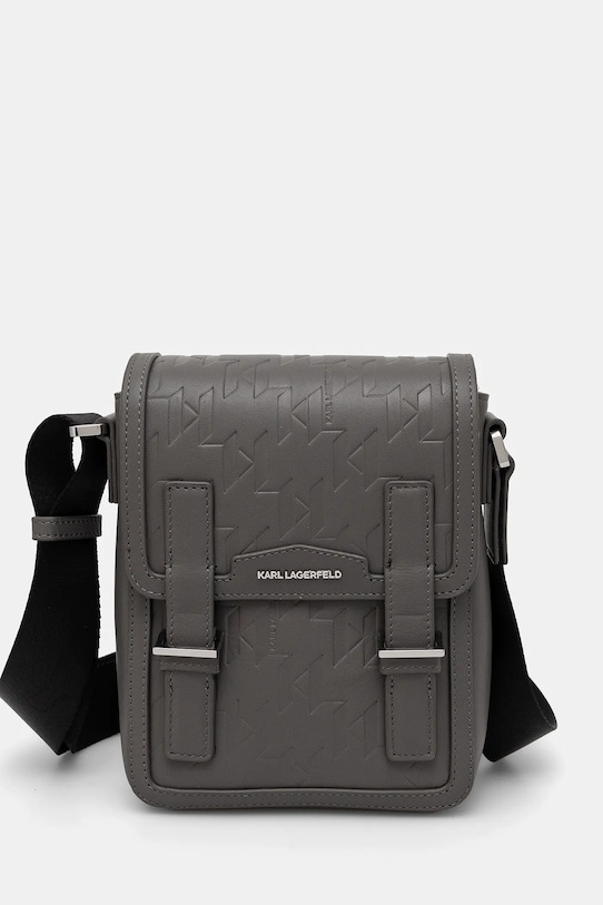 Karl Lagerfeld borsetă de piele K/LOOM uni gri A1M30095
