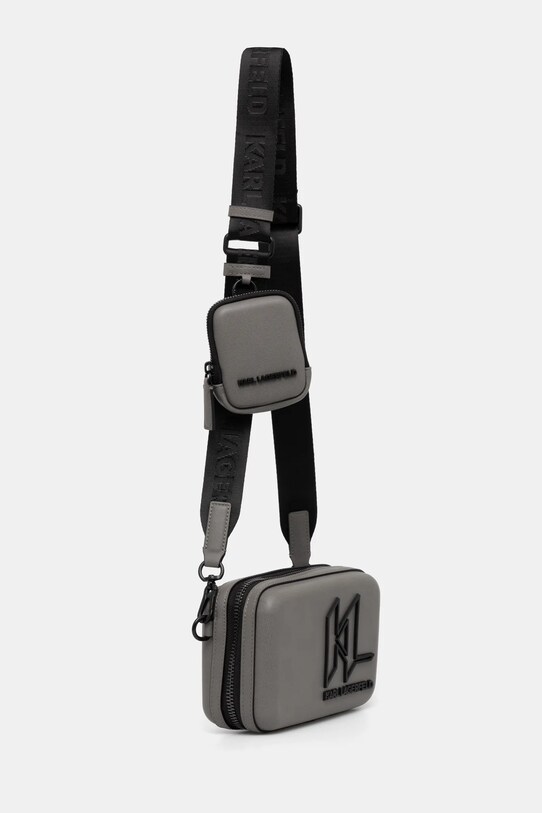 Torbica za okoli pasu Karl Lagerfeld K/MONOGRAM A1M30114 siva SS25