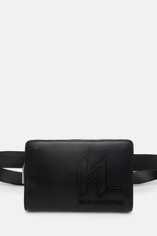 Karl Lagerfeld borsetă de piele K/MONOGRAM uni negru A1M30115