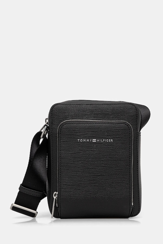 Kožna torbica Tommy Hilfiger bez uzorka crna AM0AM13308