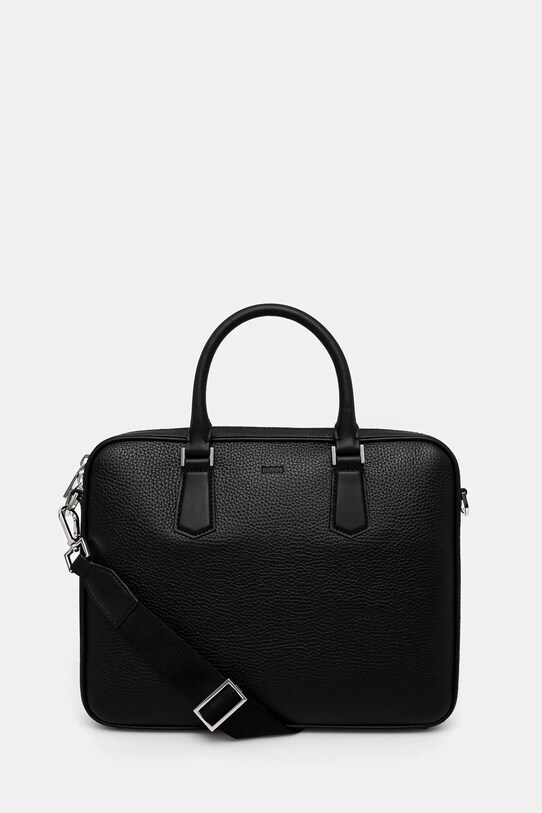 BOSS torba skórzana mieści A4 czarny 50536146