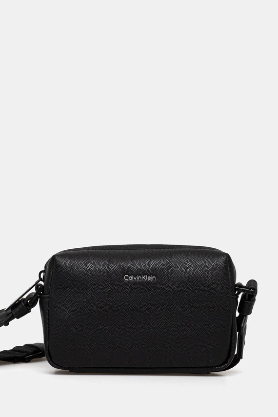 Torba Calvin Klein imitacija zrnate kože crna K50K512761