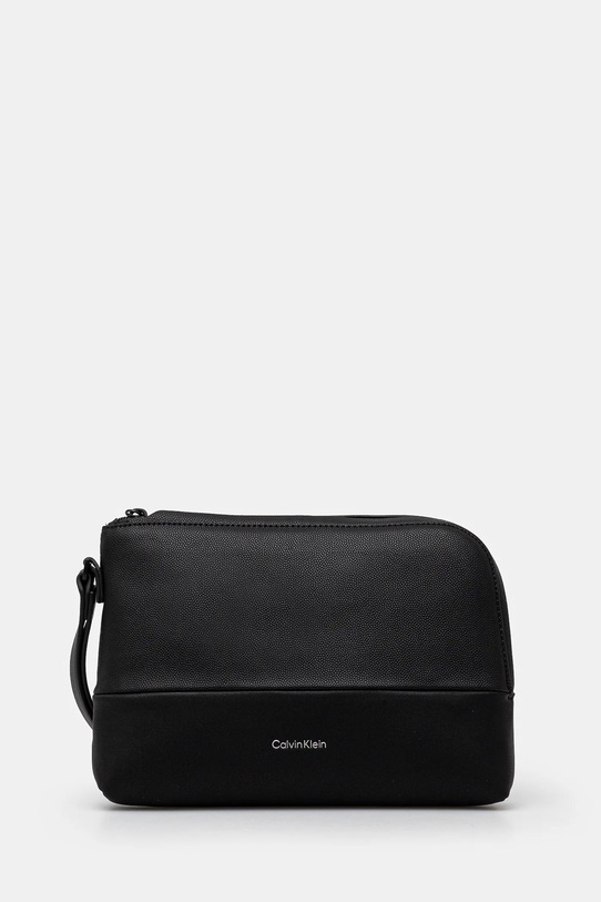 Torba Calvin Klein imitacija zrnate kože crna K50K512800