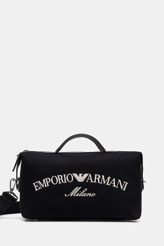 Бавовняна сумка Emporio Armani гладкий темно-синій EM001618.AF14671