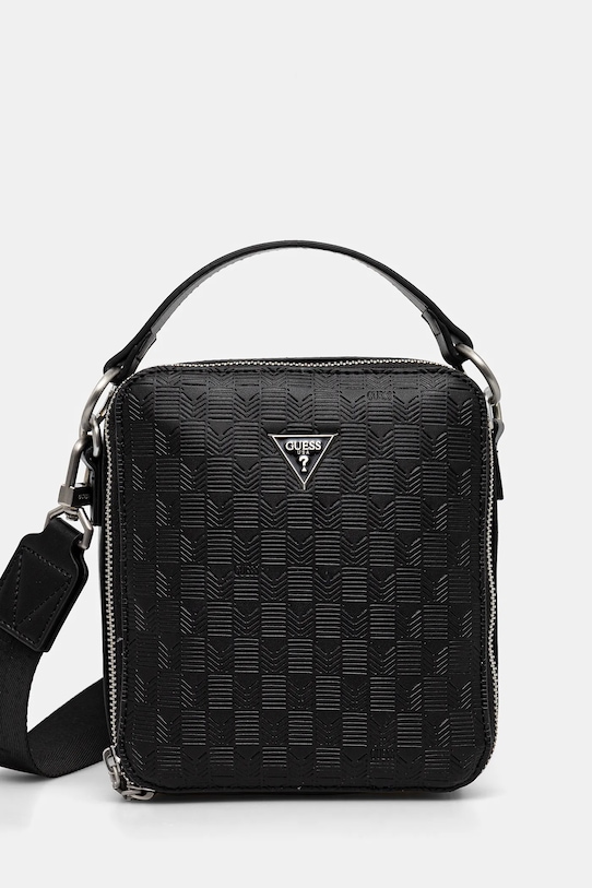 Чанта през рамо Guess TORINO ситен черен HMTODE.P5153