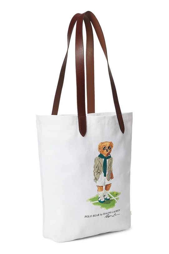 Polo Ralph Lauren borsa in cotone Wimbledon Collection 405970414 bianco SS25