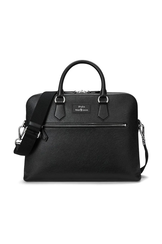 Kožená taška Polo Ralph Lauren přírodní kůže černá 405962458