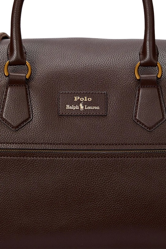 Kožená taška Polo Ralph Lauren 405962459 hnědá