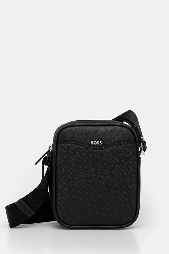 BOSS saszetka skórzana nie mieści A4 czarny 50542236