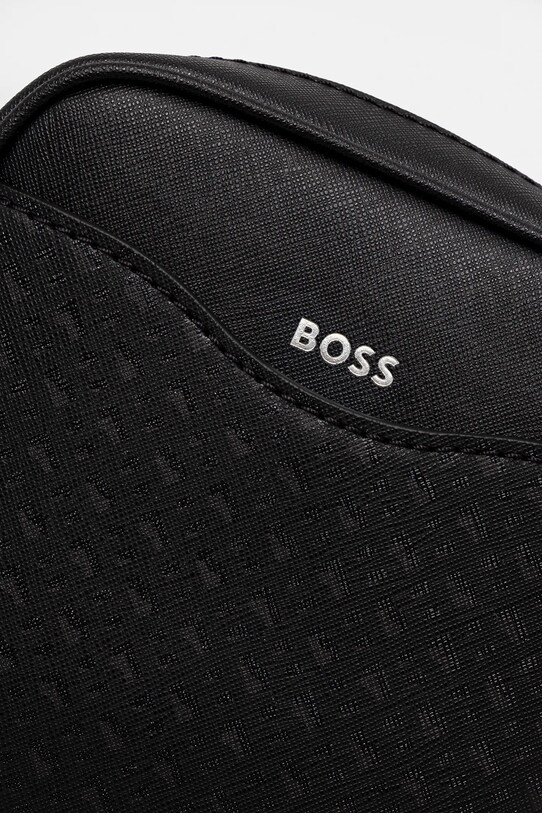 Kožená taška BOSS černá 50542236