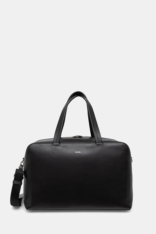 Δερμάτινη τσάντα Calvin Klein λείο δέρμα μαύρο K50K512931