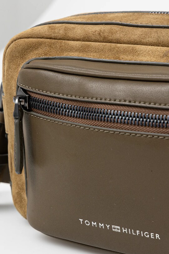 Kožna torbica Tommy Hilfiger zelena AM0AM13231