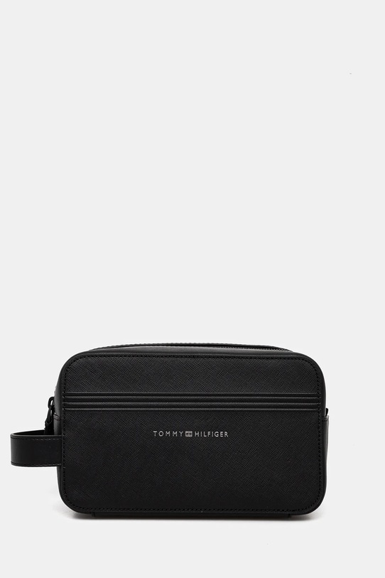 Kožená kozmetická taška Tommy Hilfiger čierna AM0AM13264