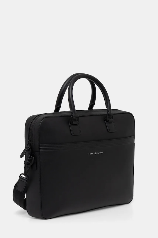 Kožená taška Tommy Hilfiger AM0AM13214 čierna SS25