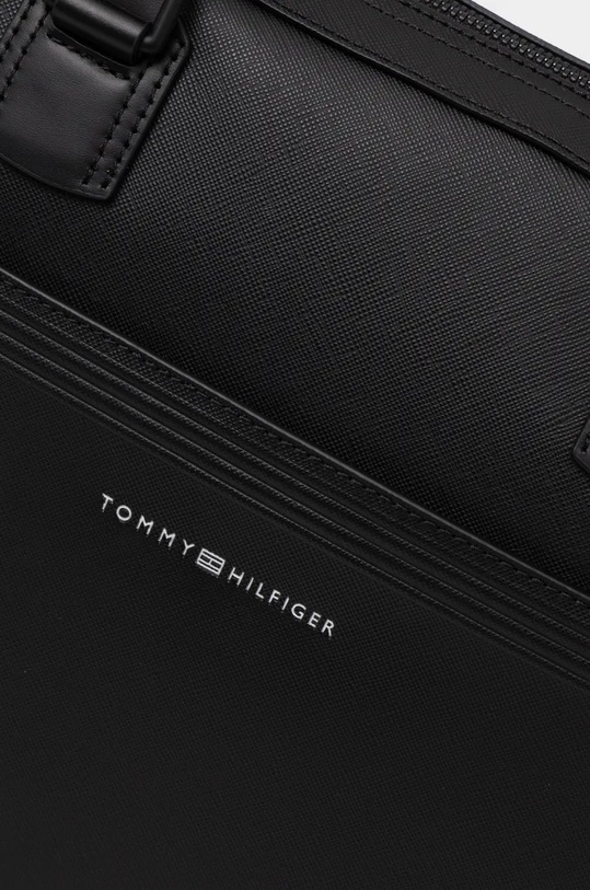 Kožená taška Tommy Hilfiger čierna AM0AM13214