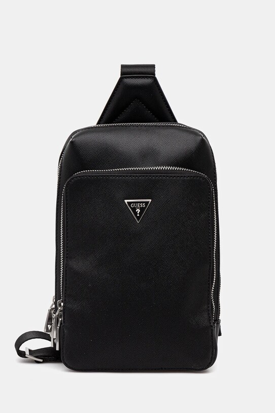 Σακίδιο Guess MILANO απομίμηση λείου δέρματος μαύρο HMMISA.P5226