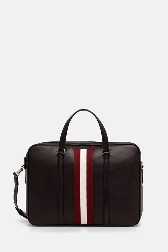 Bally geanta de piele incape in A4 maro MAB01L