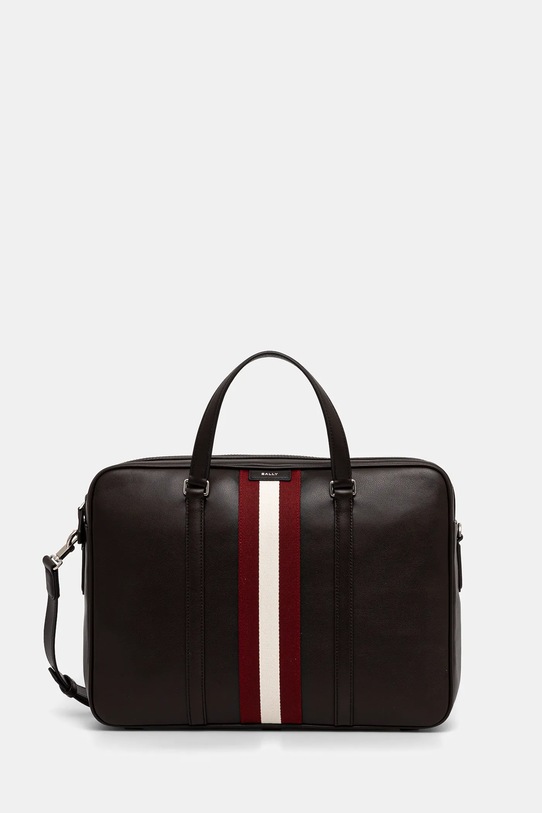 Шкіряна сумка Bally дрібний узор коричневий MAB01L