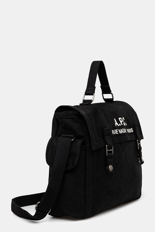 A.P.C. torba bawełniana Besace Recuperation CODBM.H61930 czarny SS25