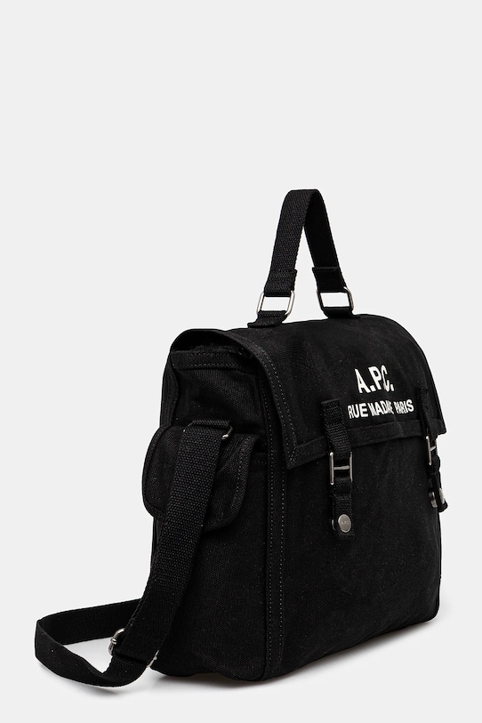 A.P.C. torba bawełniana Besace Recuperation CODBM.H61930 czarny SS25