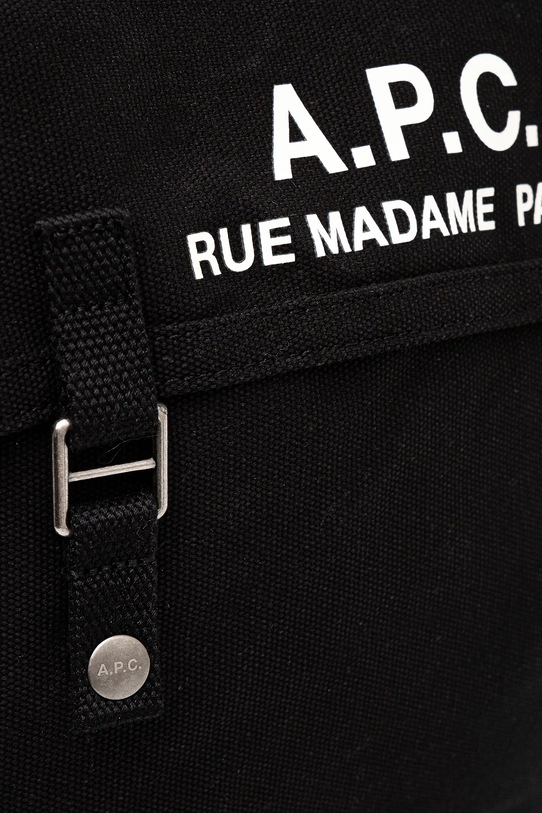 A.P.C. torba bawełniana Besace Recuperation czarny CODBM.H61930