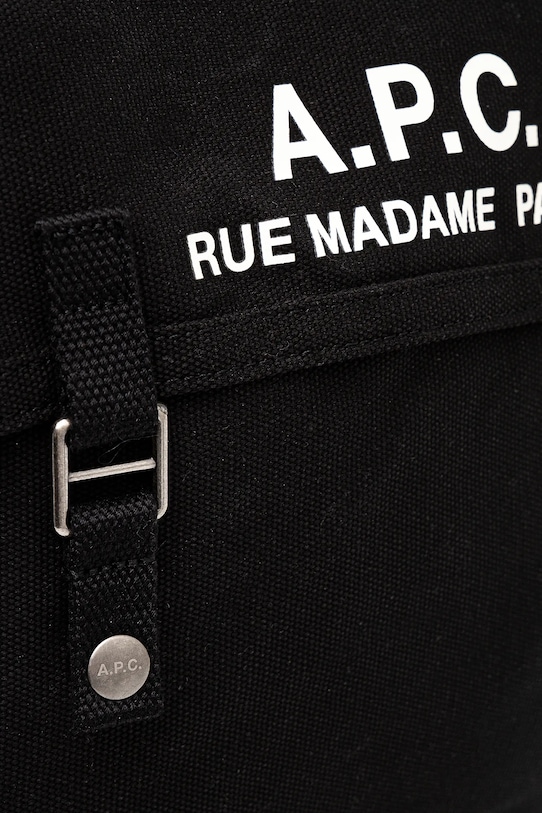 A.P.C. torba bawełniana Besace Recuperation czarny CODBM.H61930