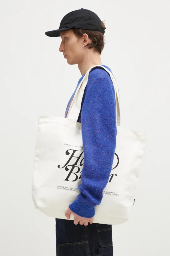 Бавовняна сумка Carhartt WIP Canvas Graphic Tote Large надрук білий I032928.2NVXX