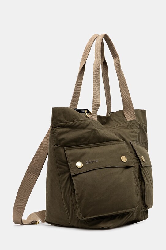 Barbour geantă de bumbac Barbour Transport Carry All Tote Bag UBA0744 verde SS25