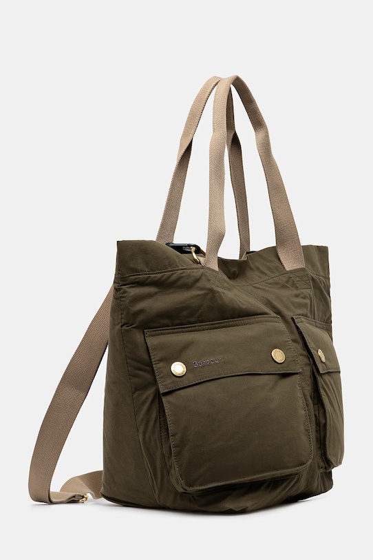 Barbour torba bawełniana Barbour Transport Carry All Tote Bag UBA0744 zielony SS25