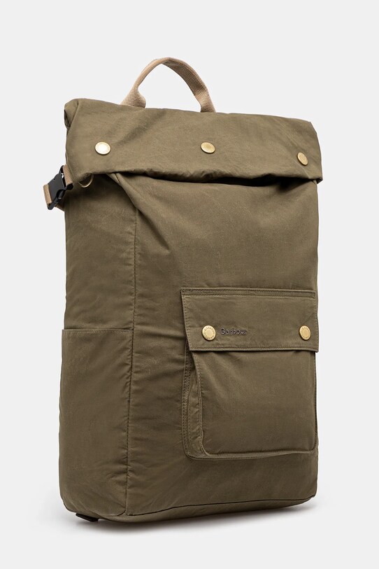 Barbour rucsac din bumbac Barbour Transport Foldover Backpack Bag UBA0746 verde SS25