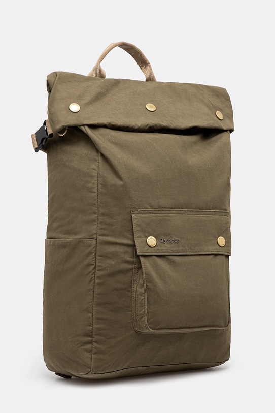 Barbour plecak bawełniany Barbour Transport Foldover Backpack Bag UBA0746 zielony SS25