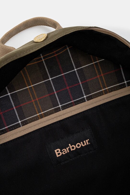 Barbour rucsac din bumbac Barbour Transport Zip Closure Backpack Bag UBA0747 verde