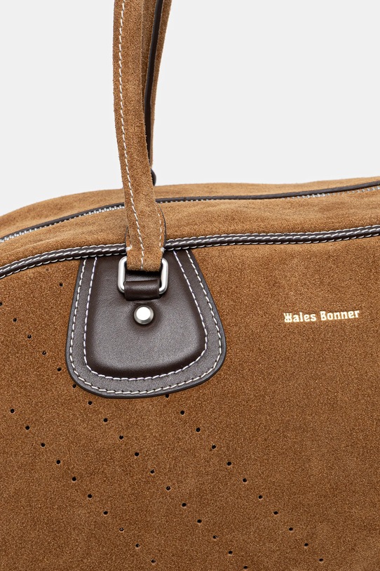 Замшева сумка adidas Originals x Wales Bonner Bwl Bag коричневий JM8892
