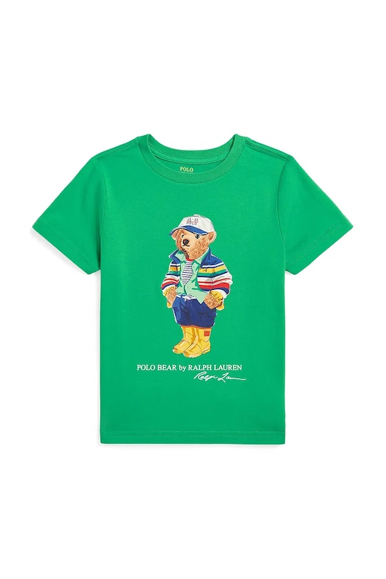 Polo Ralph Lauren tricou de bumbac pentru copii print verde 322853828042
