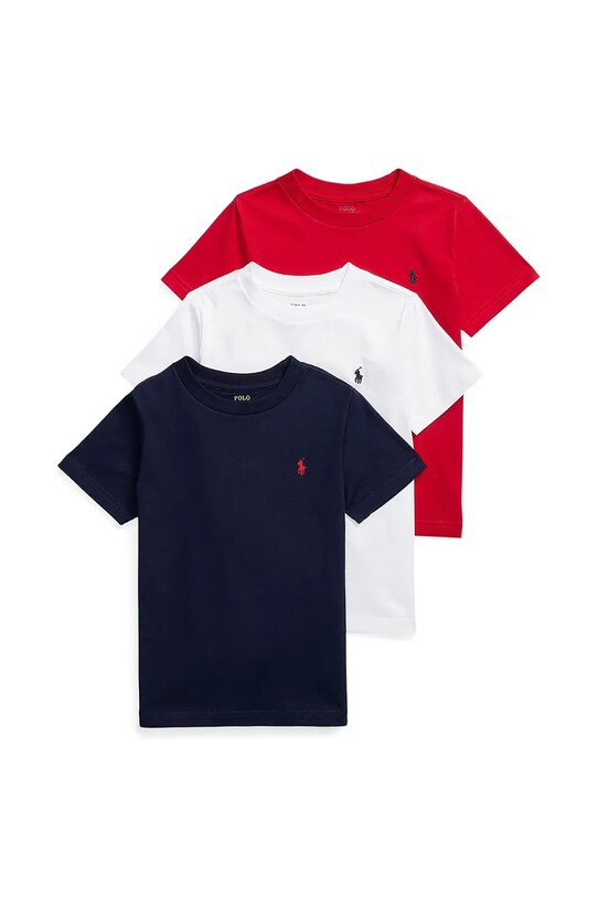 Polo Ralph Lauren tricou de bumbac pentru copii 3-pack uni rosu 322884456001