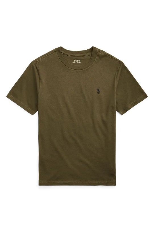 Otroška bombažna kratka majica Polo Ralph Lauren Okrogel zelena 323832904175