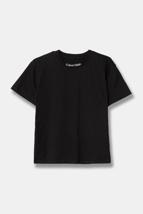Dětské bavlněné tričko Calvin Klein Jeans 0 kulatý černá IB0IB02353.128.176.PPYA