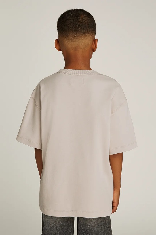 Calvin Klein Jeans t-shirt bawełniany dziecięcy 0 beżowy IB0IB02361.PPYA