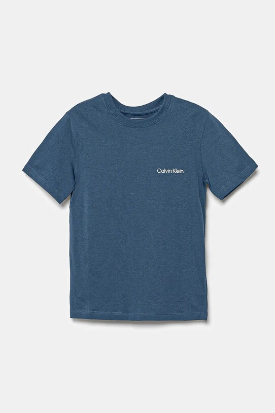 Хлопчик Дитяча бавовняна футболка Calvin Klein Jeans 2-pack IB0IB02363.128.176.PPYA темно-синій